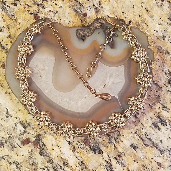 Vintage Lisner choker topaz color necklace GUC - Picture 4 of 8